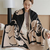 Dual Thick Winter Floral Pashmina Shawls and Cashmere Wraps