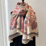 Dual Thick Winter Floral Pashmina Shawls and Cashmere Wraps