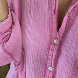 Casual Long Sleeve Single Breasted Women Blouse