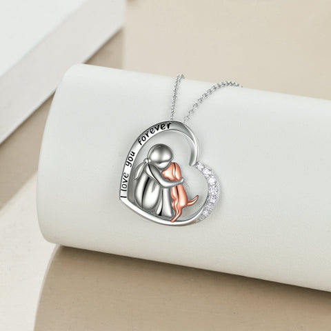 Sterling Silver Keepsake Dog  Lover Memorial Pendant Necklace Gifts for Women