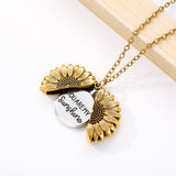 You Are My Sunshine Open Locket Sunflower Pendant