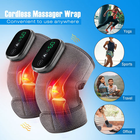 Thermal Joint Massager - 3-In-1 Heated Knee, Elbow, Shoulder Brace Wrap