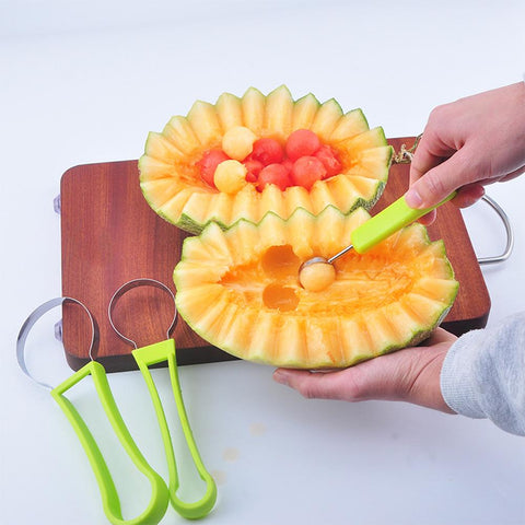 Three-in-one Stainless Steel Multi-purpose Fruit Ball Excavator Kitchen Tool
