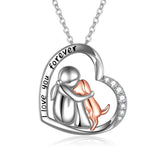 Sterling Silver Keepsake Dog  Lover Memorial Pendant Necklace Gifts for Women