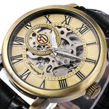 Men's Luxury Black Gold Skeleton Watches