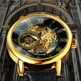 Men's Luxury Black Gold Skeleton Watches