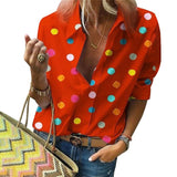 Polka Dot Long Sleeve Women's Blouse