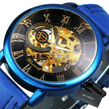 Men's Luxury Black Gold Skeleton Watches