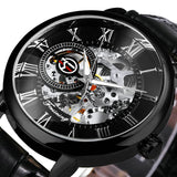 Men's Luxury Black Gold Skeleton Watches