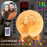 Customized Photo Moon Lamp - Night Light USB Charging Tap Control