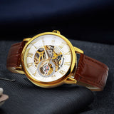 Men's Luxury Black Gold Skeleton Watches