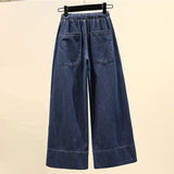 Denim Straight Leg Pants Trousers