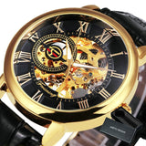 Men's Luxury Black Gold Skeleton Watches