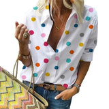 Polka Dot Long Sleeve Women's Blouse