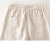 Women's Cotton Linen High Waisted Long Pants