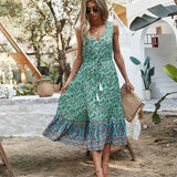 Bohemia Sleeveless Floral Print Summer Dresses