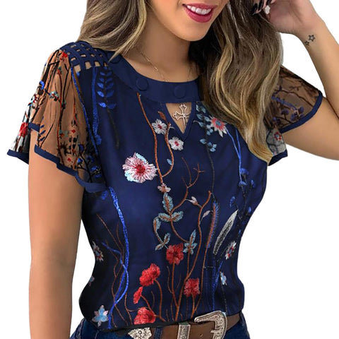 Floral Print Chiffon Jumper Blouse