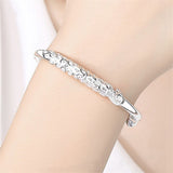 Silver plated leaf bracelet