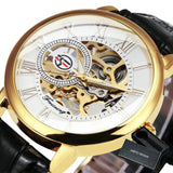 Men's Luxury Black Gold Skeleton Watches