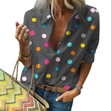 Polka Dot Long Sleeve Women's Blouse