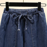 Denim Straight Leg Pants Trousers