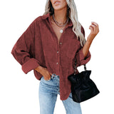 Oversize corduroy loose button shirt