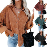 Oversize corduroy loose button shirt