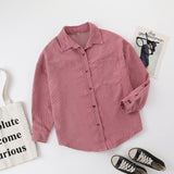 Oversize corduroy loose button shirt