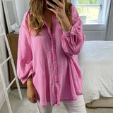 Casual Long Sleeve Single Breasted Women Blouse