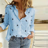 Women's  Cardigan Blouse Lapel Top