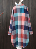 Women Plaid Spring/Summer Loose Blouse