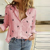 Women's  Cardigan Blouse Lapel Top