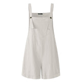 Women Loose Style Overalls Solid Color Playsuits