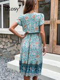 Women's Summer Midi Boho Floral Print