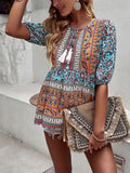 Women's Casual Boho Floral Printed Beach Blouses