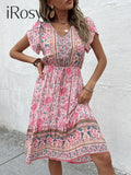 Women's Summer Midi Boho Floral Print