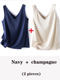 Woman Elegant SILK Satin Sleeveless Blouse