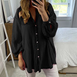 Casual Long Sleeve Single Breasted Women Blouse