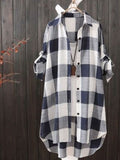 Women Plaid Spring/Summer Loose Blouse