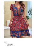 Women's Summer Midi Boho Floral Print