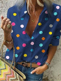 Polka Dot Long Sleeve Women's Blouse