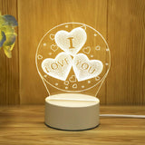 Romantic Love 3D Acrylic Led Lamp