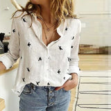 Women's  Cardigan Blouse Lapel Top