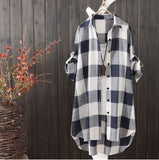 Women Plaid Spring/Summer Loose Blouse