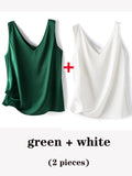 Woman Elegant SILK Satin Sleeveless Blouse