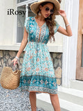 Women's Summer Midi Boho Floral Print