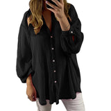 Casual Long Sleeve Single Breasted Women Blouse