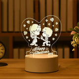 Romantic Love 3D Acrylic Led Lamp