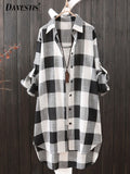 Women Plaid Spring/Summer Loose Blouse