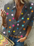 Polka Dot Long Sleeve Women's Blouse